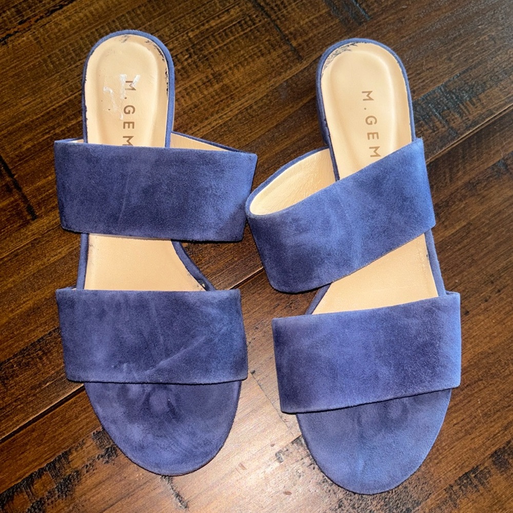 M. Gemi Blue Suede Sandals
